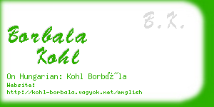 borbala kohl business card